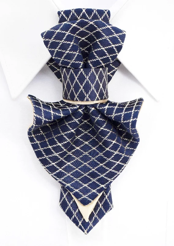 unique silk necktie patterns for weddings-FEMALE BOW TIE "BLUE GOTHIC"