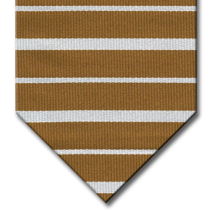 premium silk necktie patterns for office meetings-Gold with Silver Stripe Tie