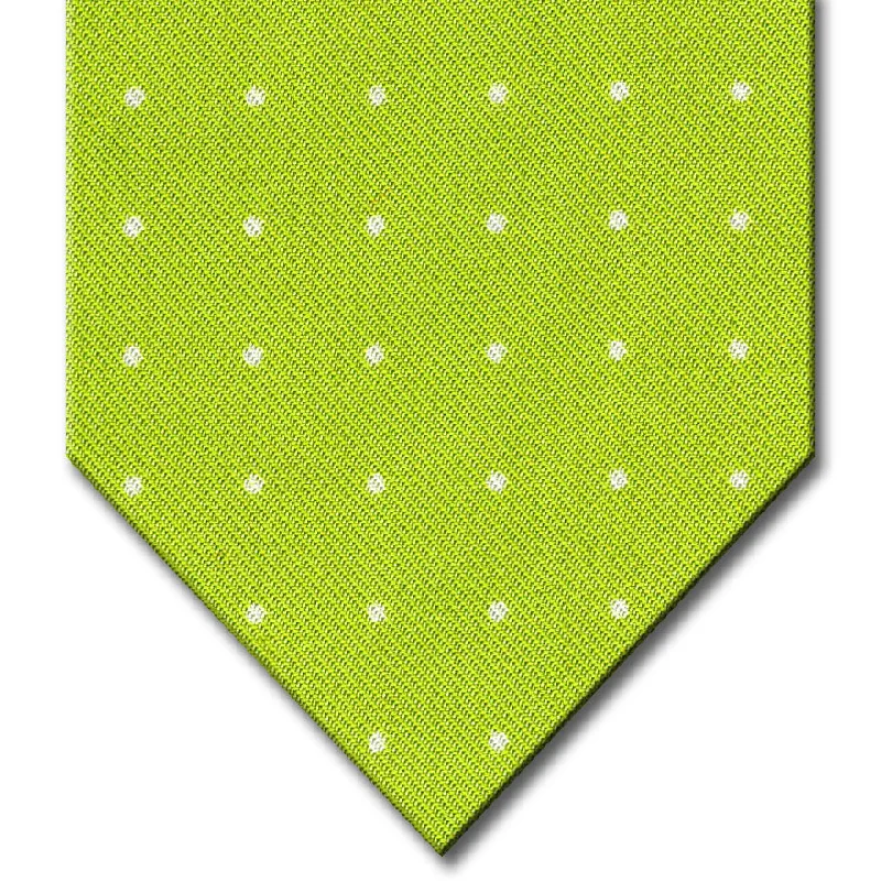 unique silk necktie combinations for office wear-Green with White Dot Pattern Tie