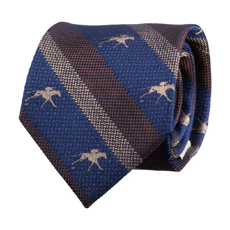 affordable silk necktie ideas for wedding celebrations-Keeneland Textured Stripe Logo XL Tie