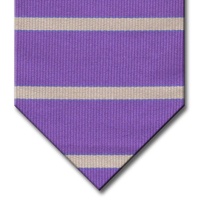 premium silk ties for corporate wear-Lavender with Light Blue and Silver Stripe Tie