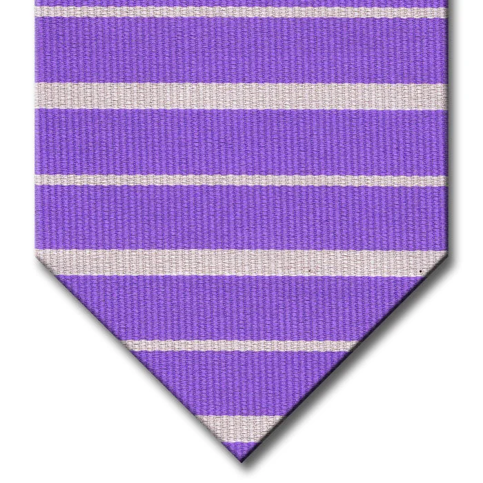 colorful silk necktie combinations for business events-Lavender with Silver Stripe Tie