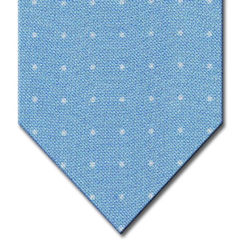 trendy silk necktie colors for business events-Light Blue with White Dot Pattern Tie