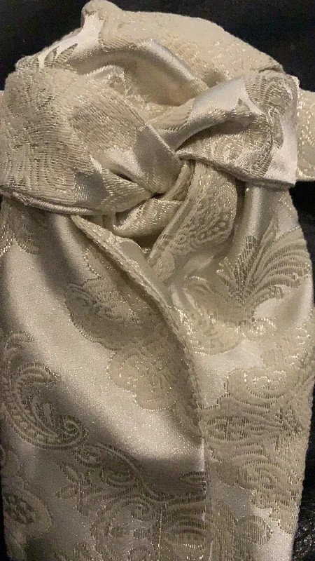 Pale Cream Brocade with paisley print design