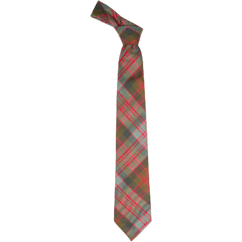 slim silk wedding tie options for men-MacDonald Clan Weathered Tartan Tie