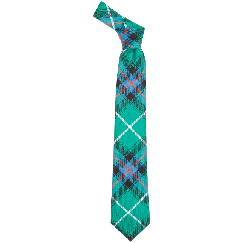 trendy silk bow ties for office wear-MacDonald of the Isles Hunting Ancient Tartan Tie - Lochcarron weavers