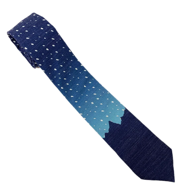 premium silk necktie packs for weddings-Mountain Time (Navy)