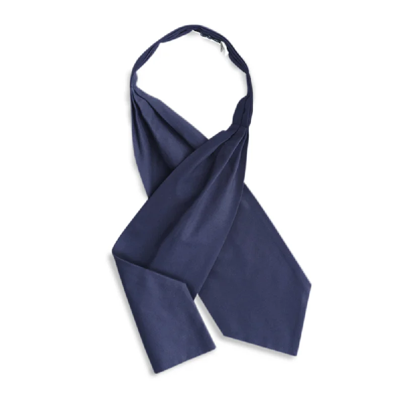 affordable silk bow tie sets for wedding parties-Navy Charmeuse - Cravats