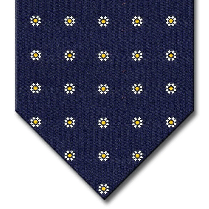 premium silk necktie patterns for wedding events-Navy with Gold and Silver Floral Pattern Tie