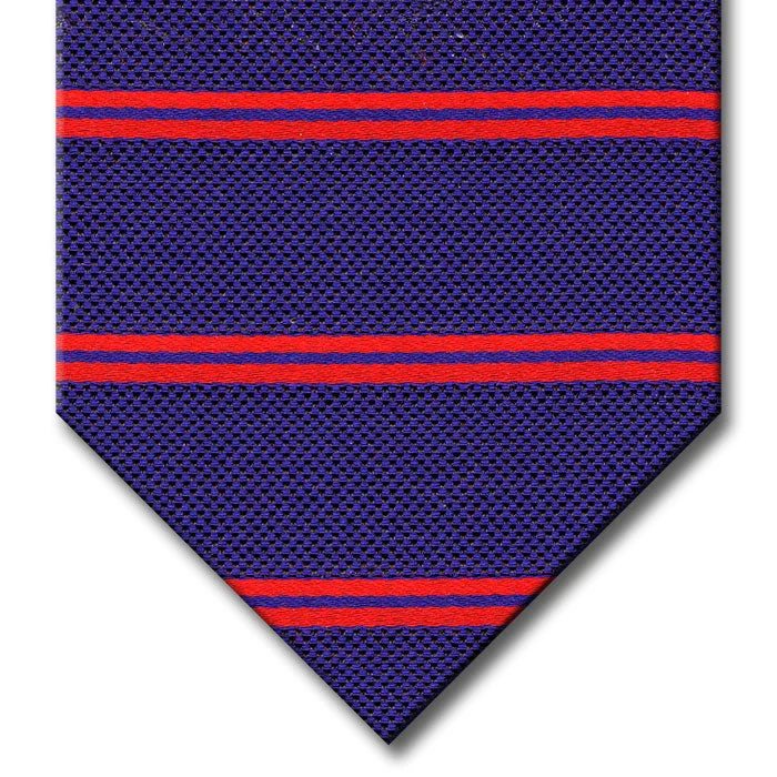 premium silk necktie sets for business wear-Navy with Red Stripe Tie