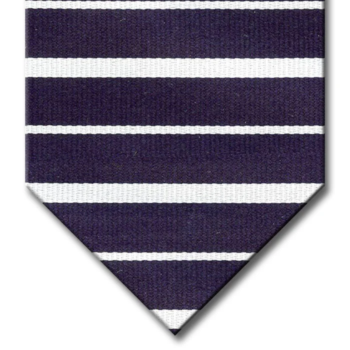 luxury silk necktie ideas for formal wear-Navy with Silver Stripe Tie