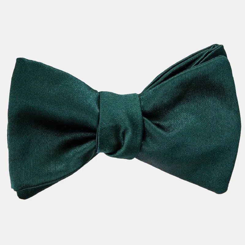 luxury silk wedding necktie designs for men-Negroni - Silk Bow Tie - Dark Green