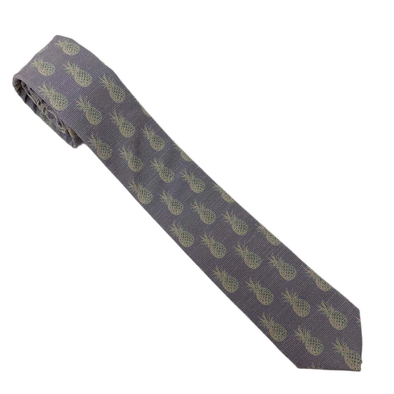 vibrant silk necktie options for business wear-Pleasing Pineapples (Grey-Green)