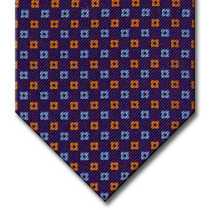 designer silk necktie combinations for business events-Purple with Blue and Brown Floral Pattern Tie