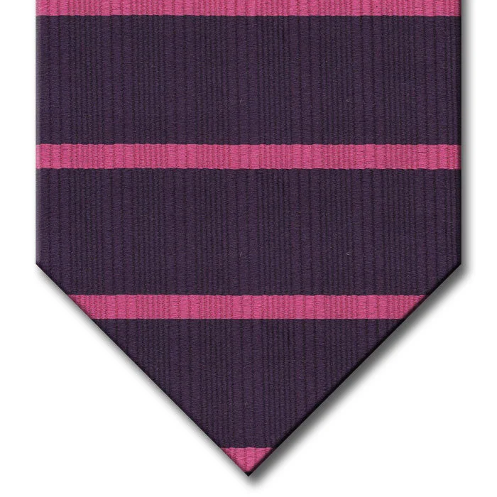 elegant business silk necktie options-Purple with Pink Stripe Tie