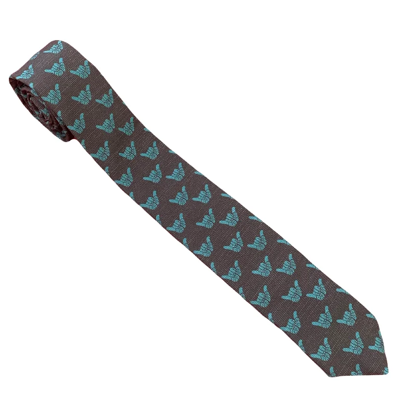 designer silk necktie ideas for business events-Rad Dad Shaka (Turquoise)