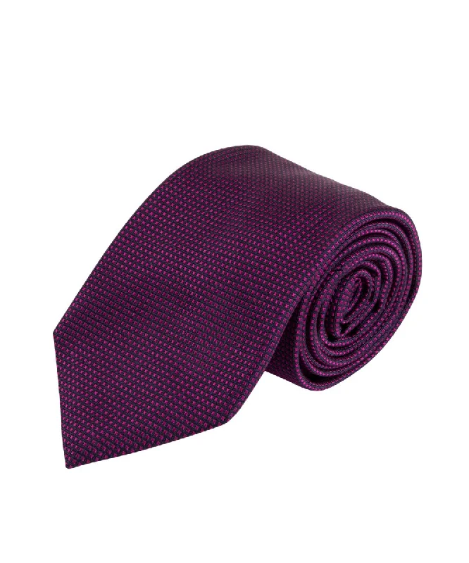 high-quality silk wedding necktie options-Raspberry Textured Solid Tie (Long)