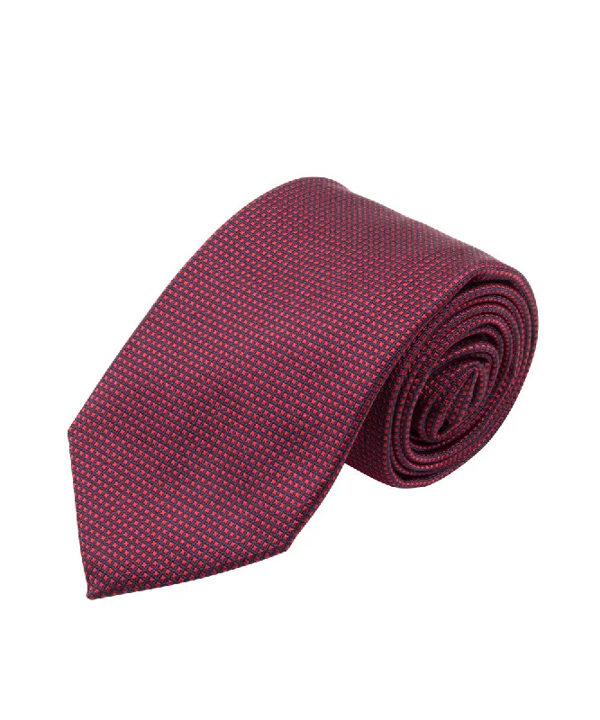 premium silk necktie packs for weddings-Red Textured Solid Tie