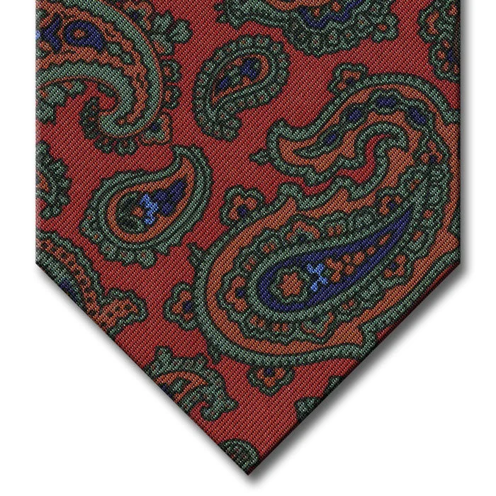 best quality silk necktie packs for weddings-Red with Blue and Green Paisley Tie