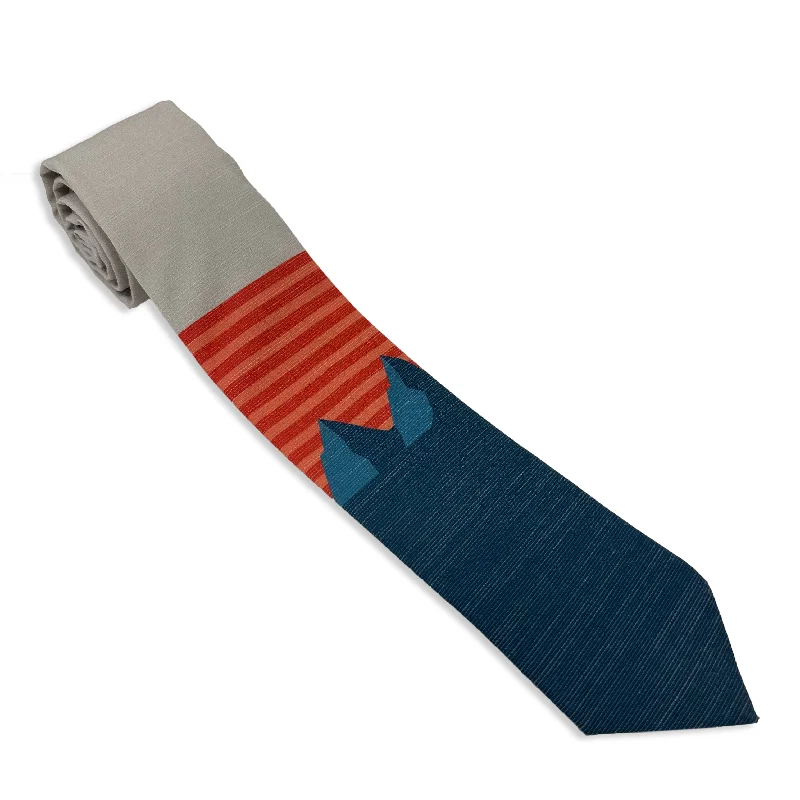 stylish wedding necktie combinations-Retro Peaks (orange)