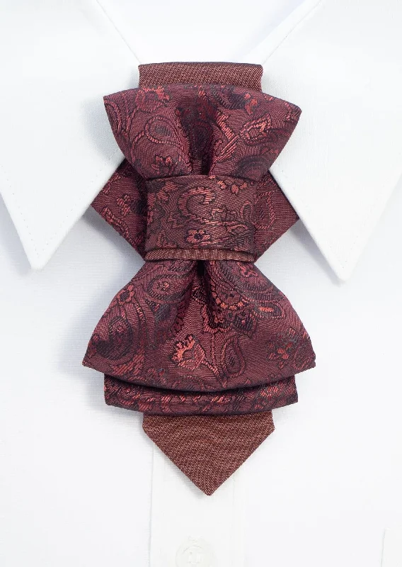 stylish silk bow ties for business events-BOW TIE "ROSE WINE"