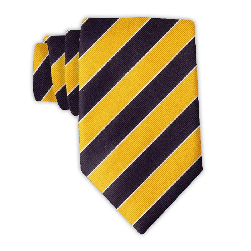 premium office silk necktie designs-Scholastic Navy/Gold - Neckties