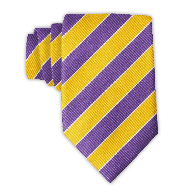 slim silk necktie designs for wedding parties-Scholastic Purple/Gold - Neckties