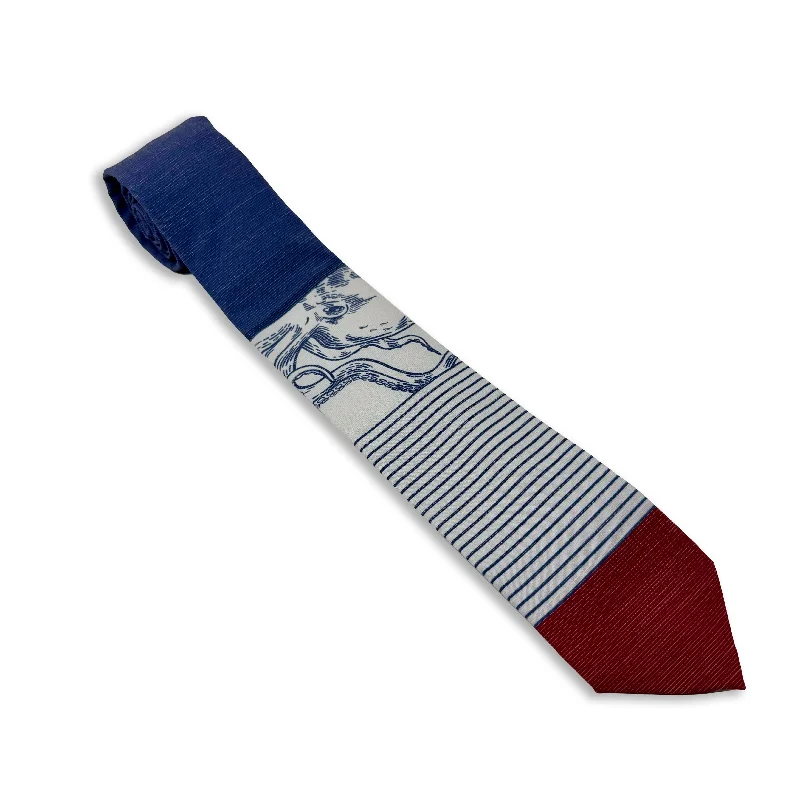 trendy silk wedding necktie options for men-Sea Creature Stripe