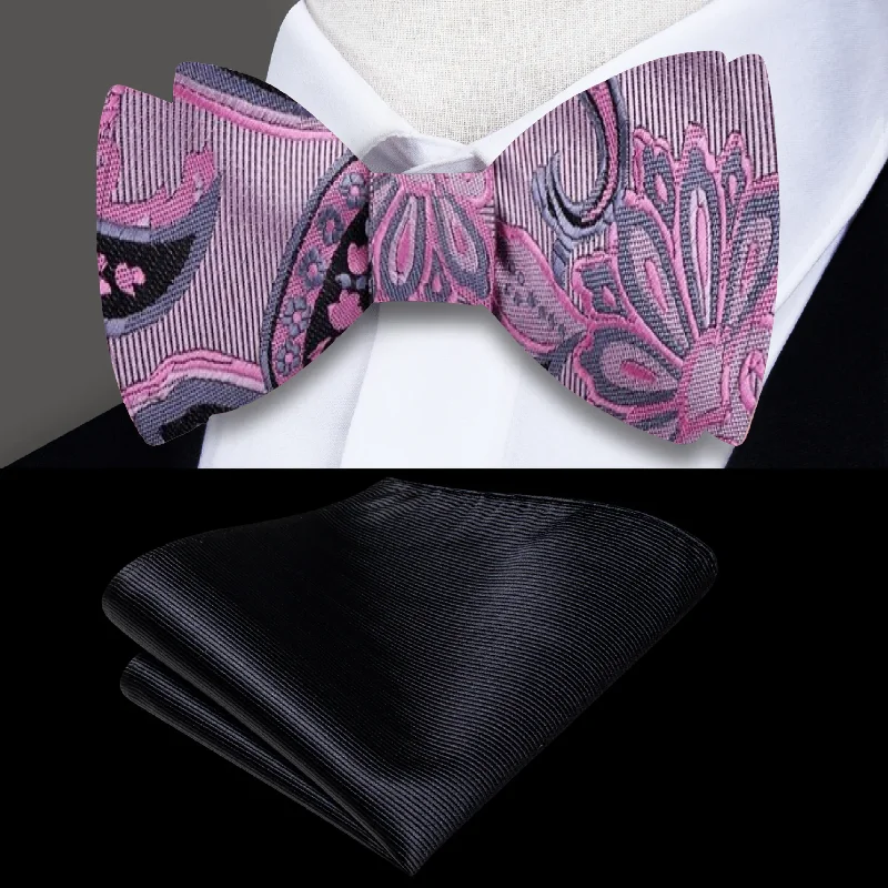 stylish silk ties for corporate meetings-Santomez Paisley Self-Tie Bow Tie