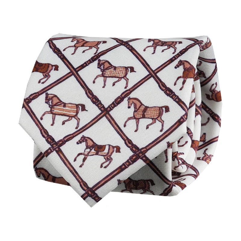 best silk necktie designs for business meetings-Smith & Quinn Keeneland Fall Geo Horse Tie