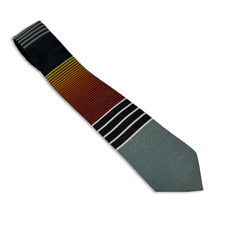 unique silk bow ties for weddings-Sunset Stripes (gold-grey)