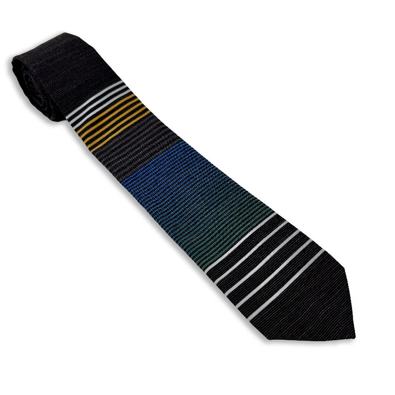 trendy office silk necktie combinations for men-Sunset Stripes (yellow)