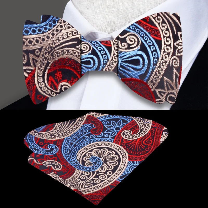 luxurious silk necktie ideas for business wear-Superb Paisley Self-Tie Bow Tie