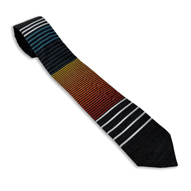 premium silk necktie combinations for office wear-Sunset Stripes (gold)