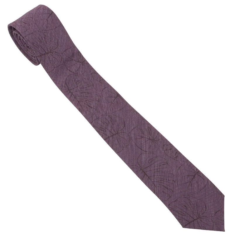 luxury silk wedding necktie designs for men-Monstera Sketch (maroon)