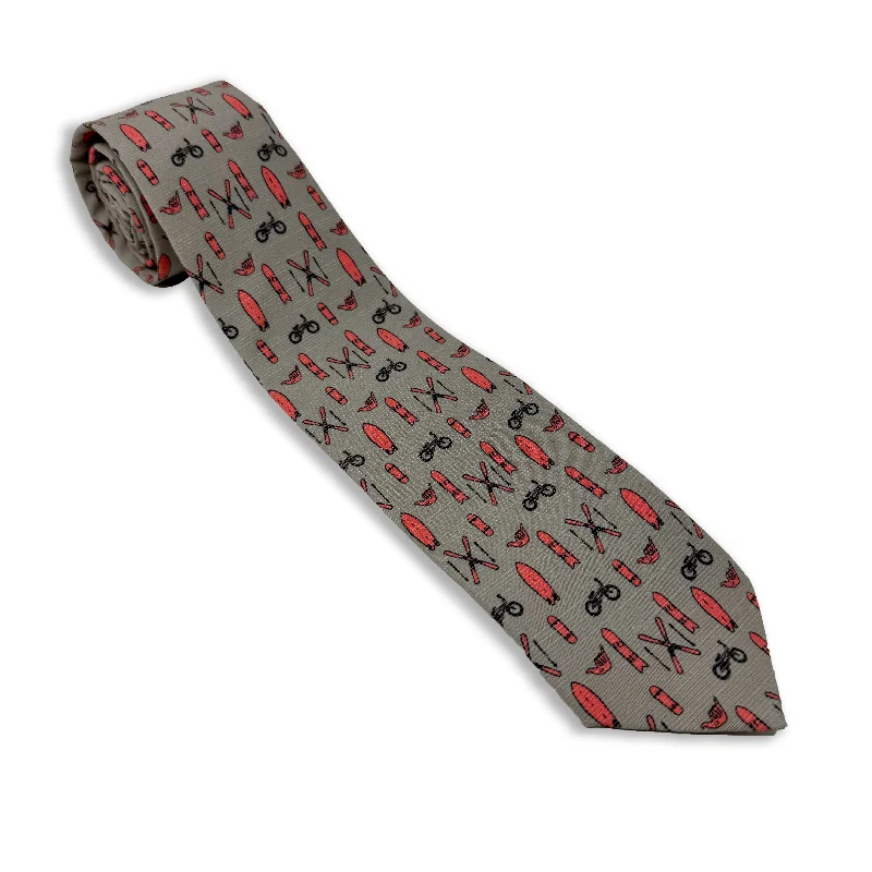 unique silk necktie designs for wedding events-Tools of the Trade (Coral)