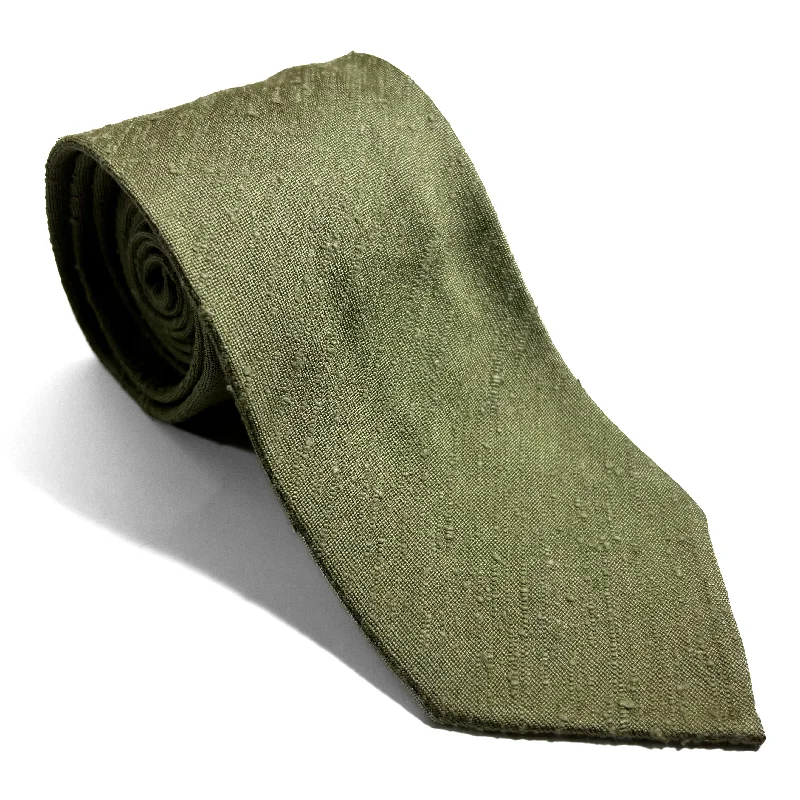 affordable silk necktie designs for weddings-Untipped Sage Green Silk Shantung Tie