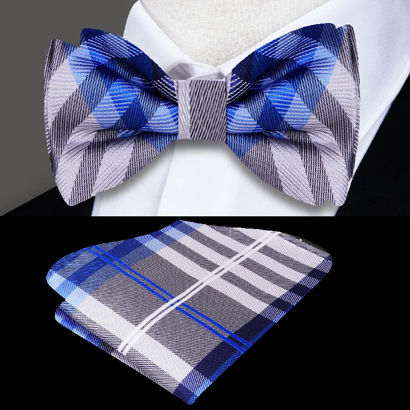 premium silk necktie sets for office wear-Vineyard Plaid Bow Tie