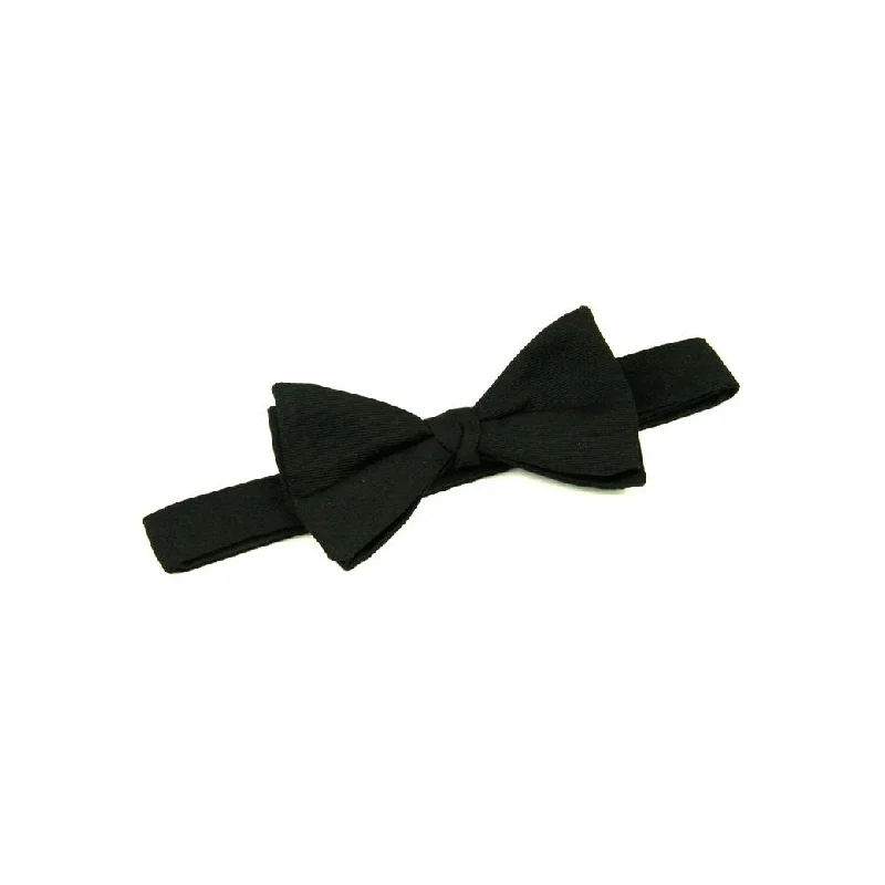 premium silk necktie colors for office wear-Black Silk Bow Tie