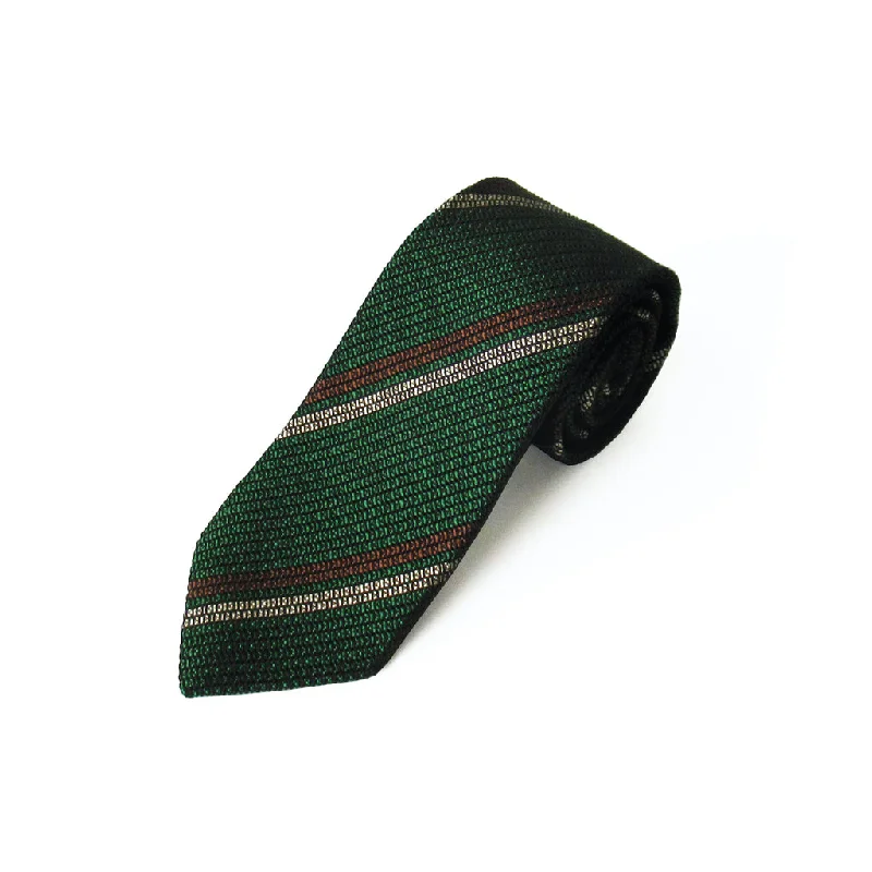 stylish silk necktie combinations for formal events-2 Line Regimental Tie (Green)