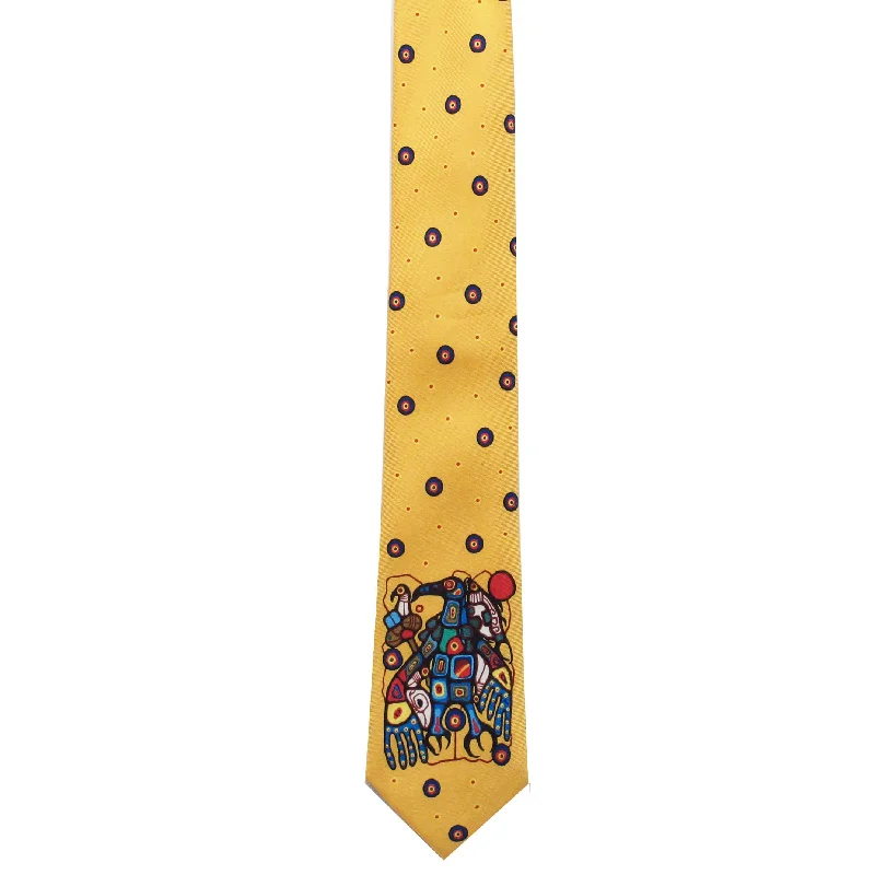 premium silk necktie sets for office wear-Norval Morrisseau Man Changing into Thunderbird Artist Design Silk Tie