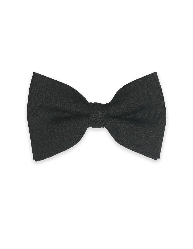 business silk bow tie options for formal events-Black Cotton Bow Tie