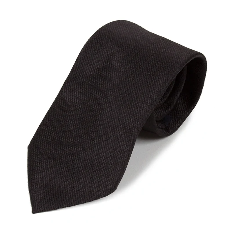 trendy silk necktie options for office meetings-Black Texture Silk Tie