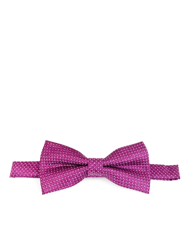 high-end silk wedding necktie combinations-Raspberry Classic Pindot Bow Tie