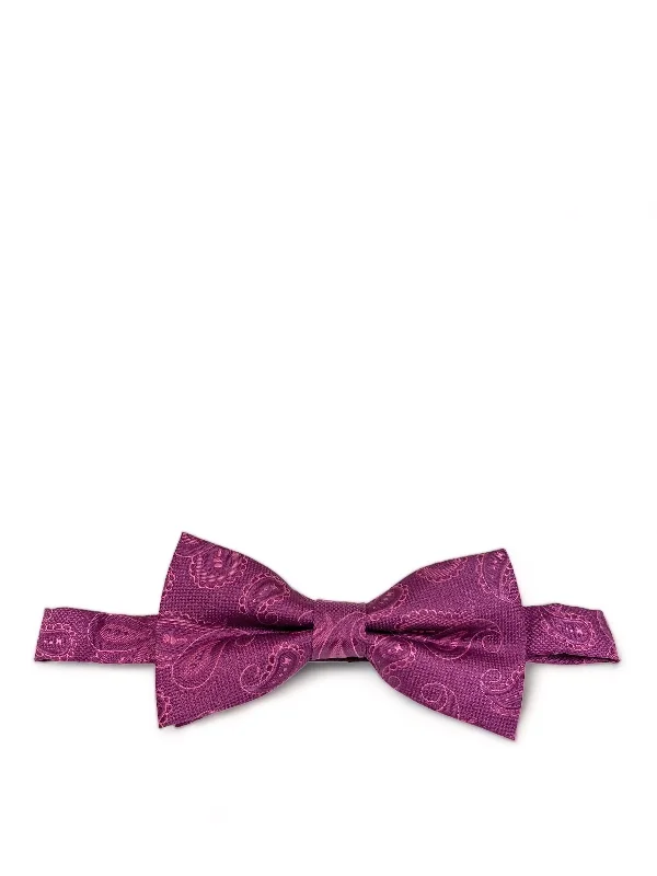 luxury silk necktie combinations for business wear-Plum Artisan Paisley Bow Tie