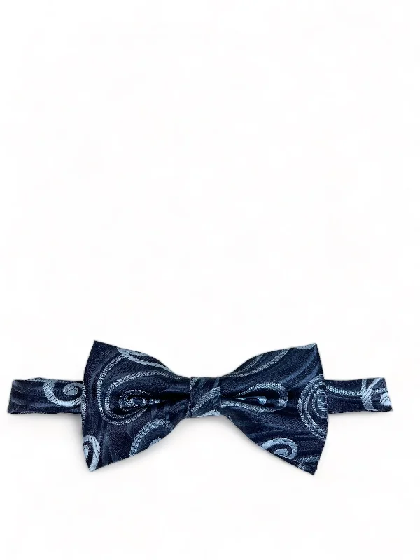 elegant silk necktie ideas for wedding celebrations-Patriot Blue Wild Paisley Design Bow Tie