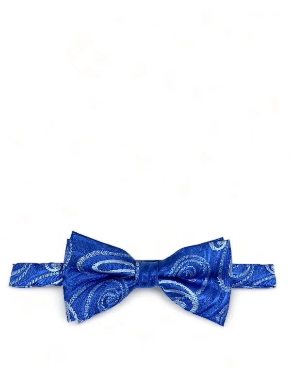 stylish wedding necktie combinations-Blue Wild Paisley Design Bow Tie