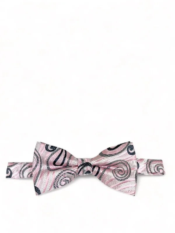 slim silk necktie styles for office wear-Pink Wild Paisley Design Bow Tie