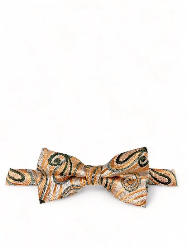 premium silk necktie combinations for wedding celebrations-Orange Wild Paisley Design Bow Tie