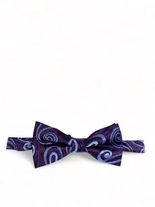 luxury silk necktie ideas for formal wear-Purple Wild Paisley Design Bow Tie